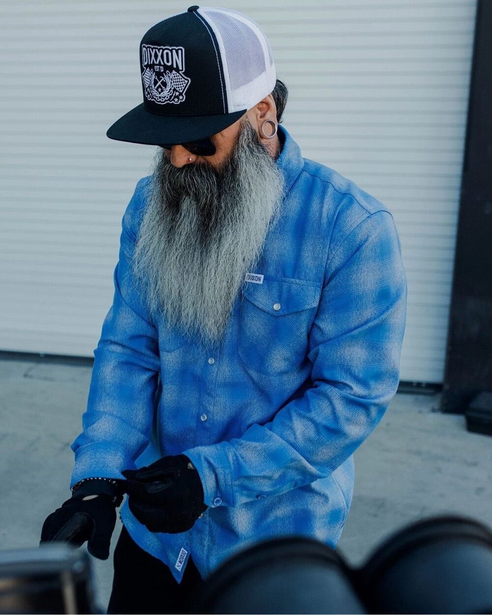 DIXXON Old Faithful Long Sleeve Flannel Shirt in Blue Plaid Size 2X